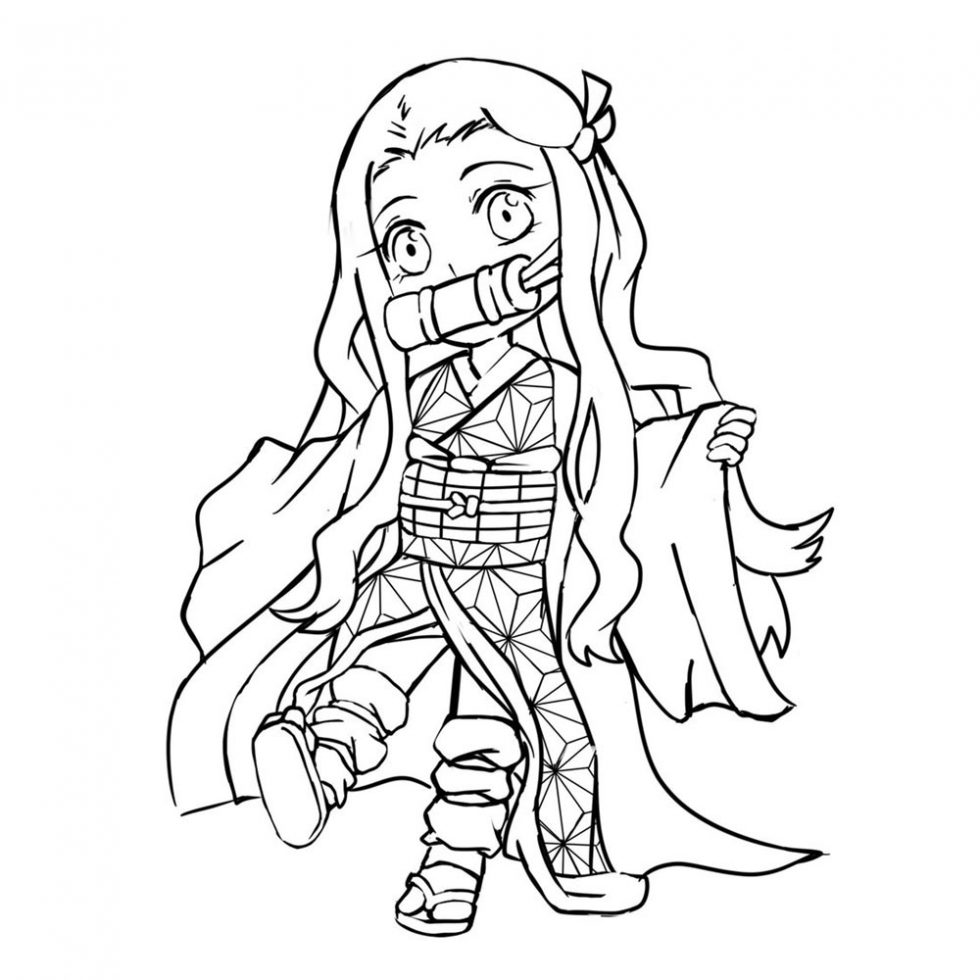 Nezuko Dibujo Para Colorear 5057